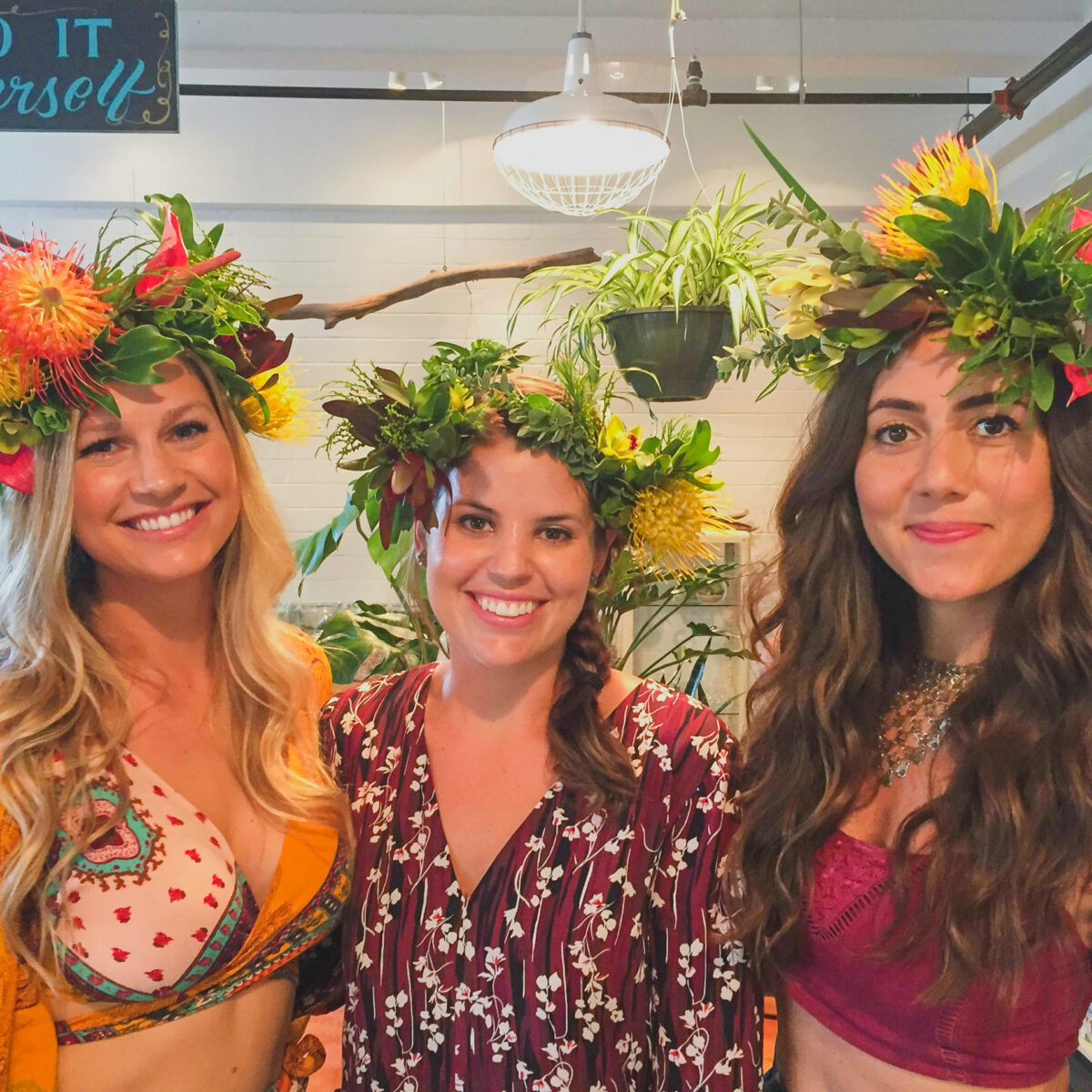 flower crown making on Oahu