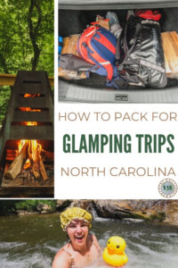A detailed guide on what to pack for glamping style vacations with tips on simplifying the packing process while still having what you need.